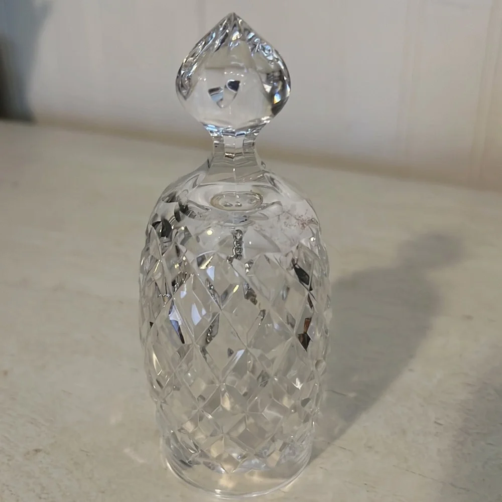 Waterford crystal 1988 Christmas etched holly wreath bell 5.5” x 2”